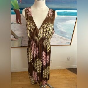 HARARI Silk V-Neck Dress, Sz L